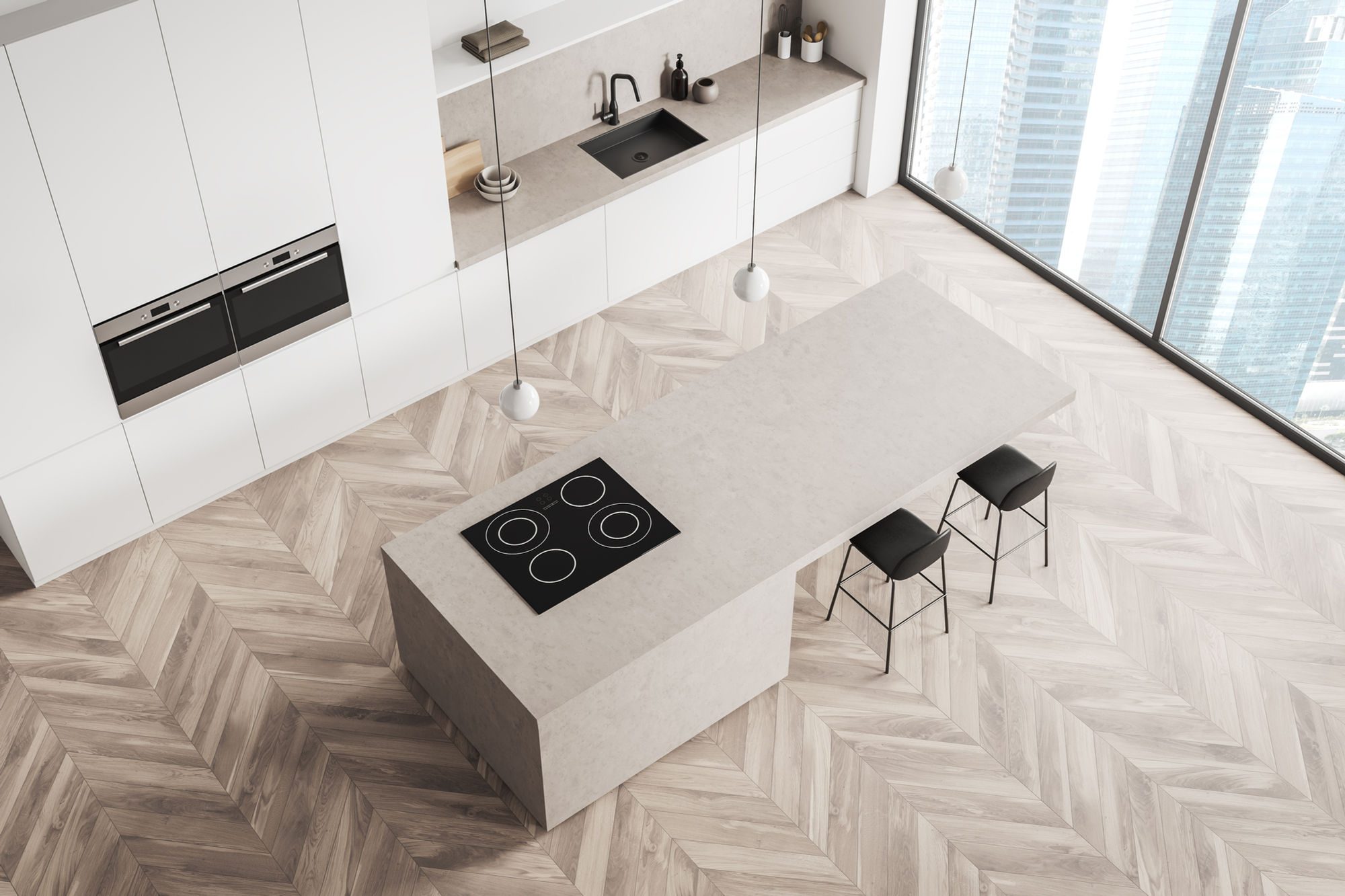 Modern custom kitchen designed by Amaya Cabinets in Miami